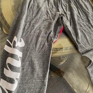 Gray and Red reversible PINK Sweatpants